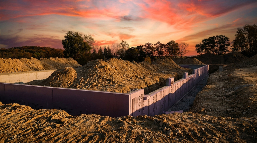 Foundation excavation for residential construction